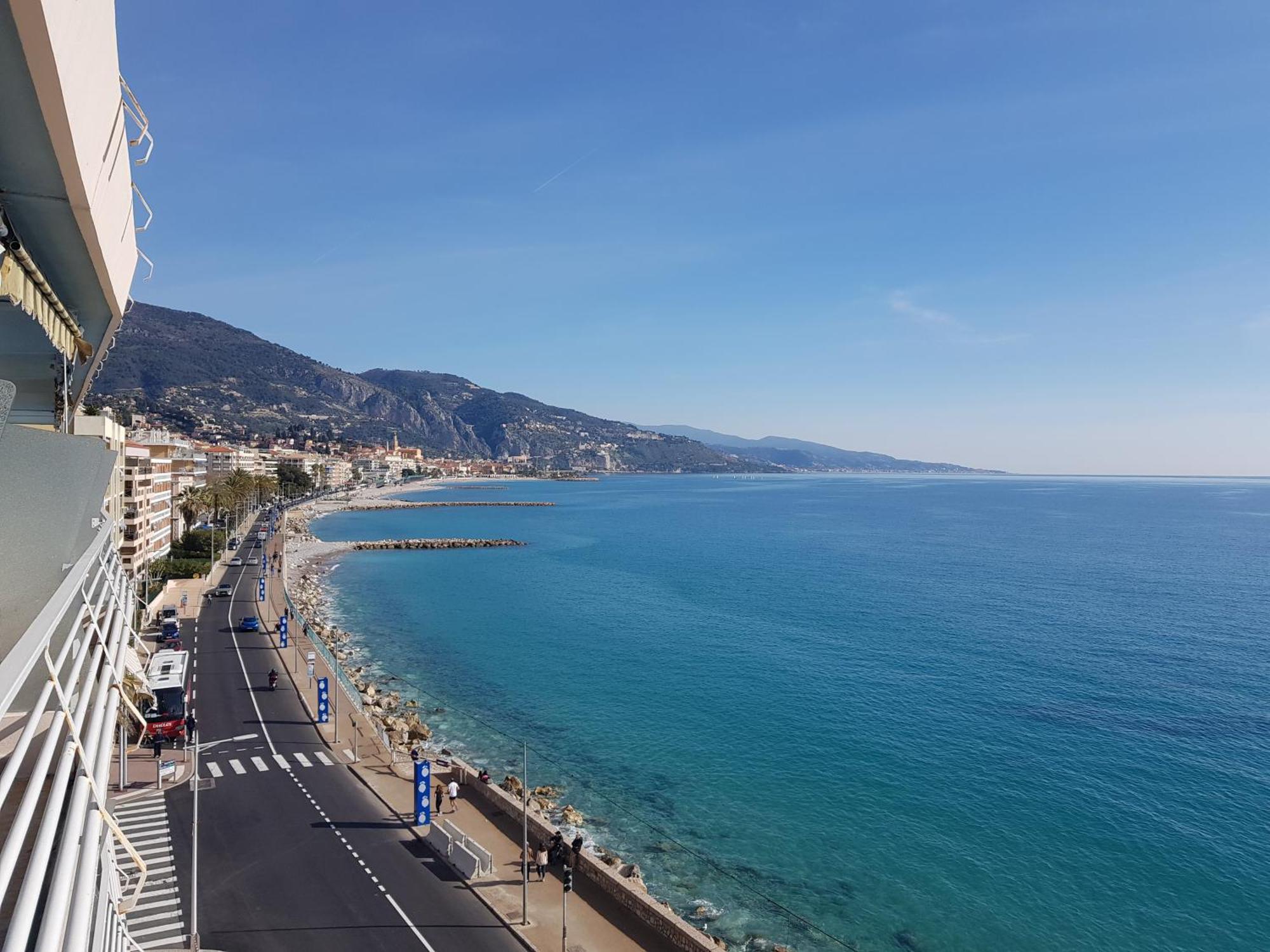 Menton Front Bord De Mer Cote D'Azur Florentina Sea View French Riviera Proche Monaco Montecarlo Superb Studio Bagian luar foto